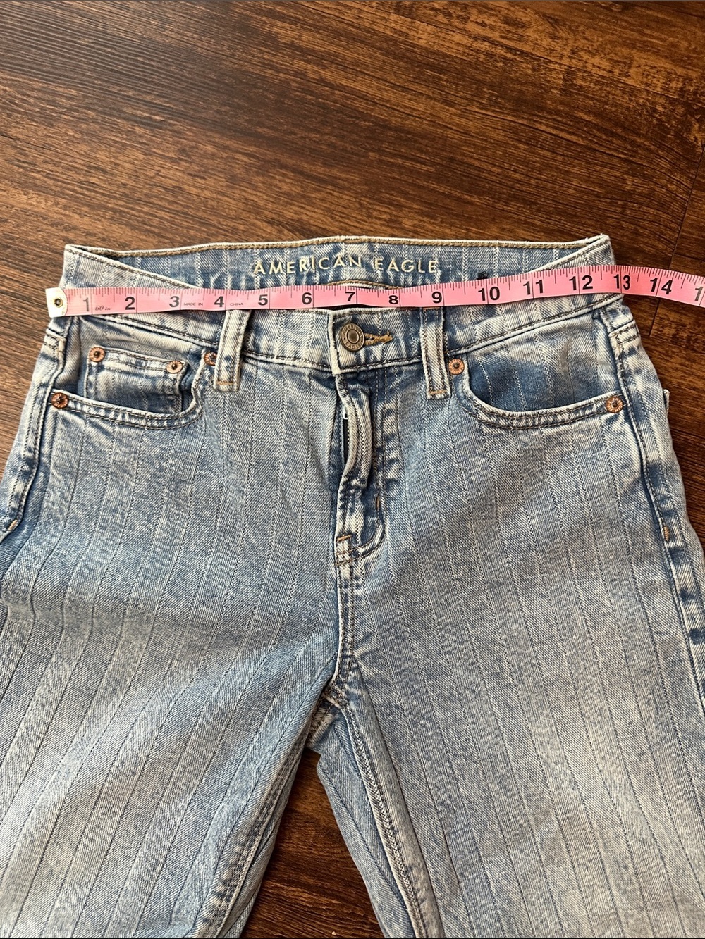 American Eagle 000 Stovepipe Denim Stretch New without tags girls straight leg - Picture 8 of 8